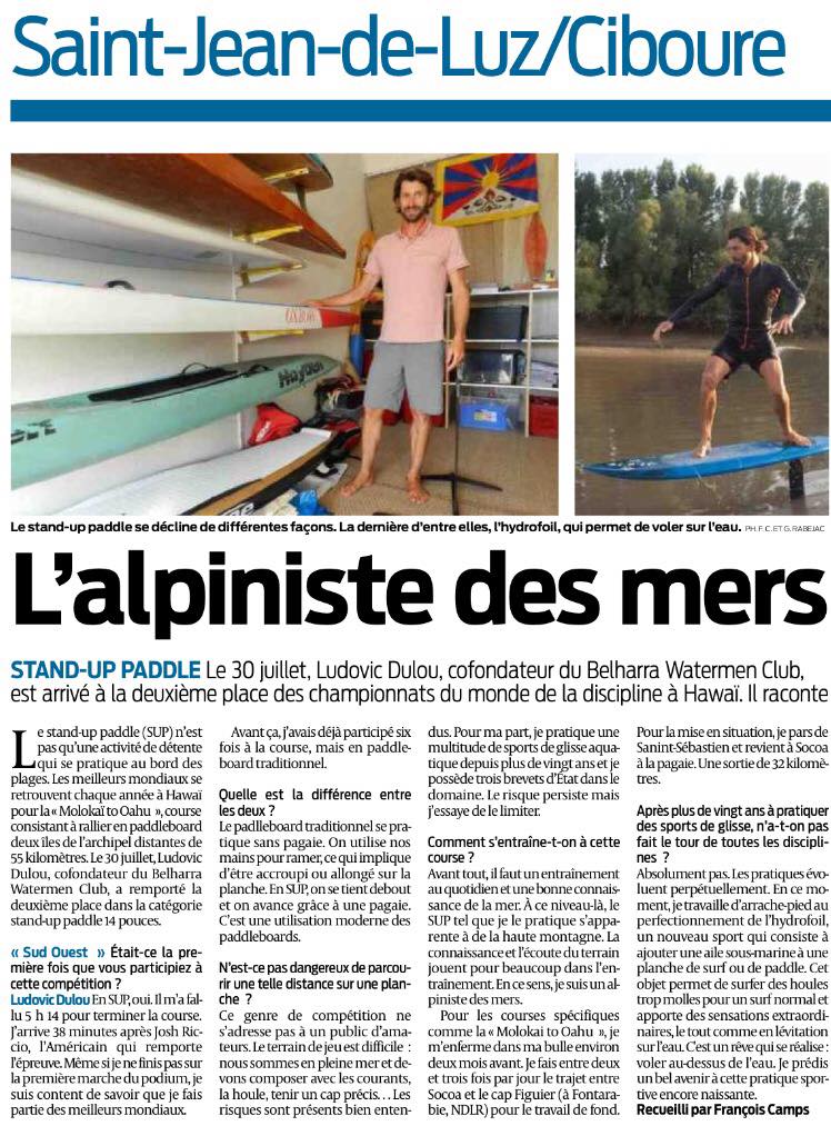 Ludovic Dulou dans Sud Ouest